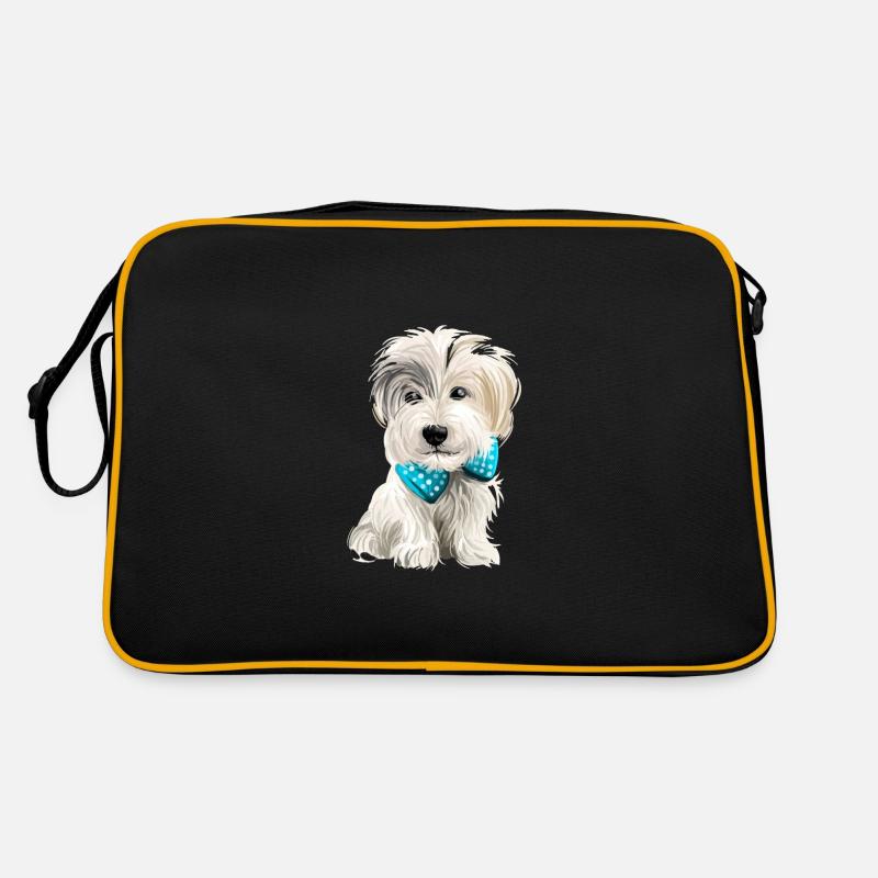 Sporting Lucas Terrier Hund Aquarell Illustration Retro Tasche