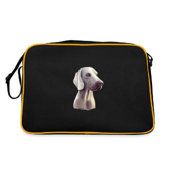 Illustration de l’aquarelle du chien Weimaraner - Sac Retro - noir/or - Dos