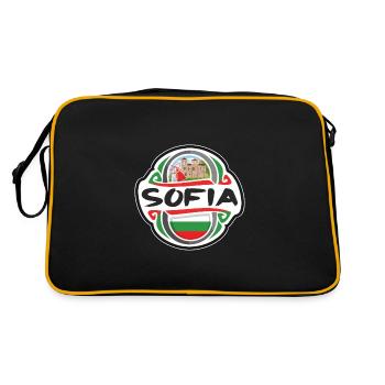 Sofia Bulgaria Flag Badge Travel Souvenir Stamp - Retro Bag - black/gold - Back