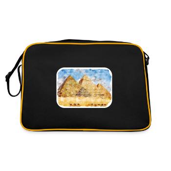 Le Caire Egypte Aquarelle Esquisse Dessinée Illustration - Sac Retro - noir/or - Dos