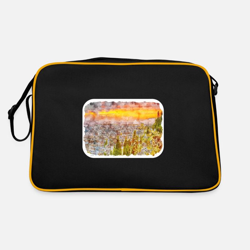 Granada Spain Watercolor Sketch Draw Drawing Retro Bag