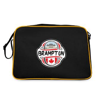 Brampton Kanada Flagge Abzeichen Reise Souvenir Stempel - Retro Tasche - Schwarz/Gold - Hinten