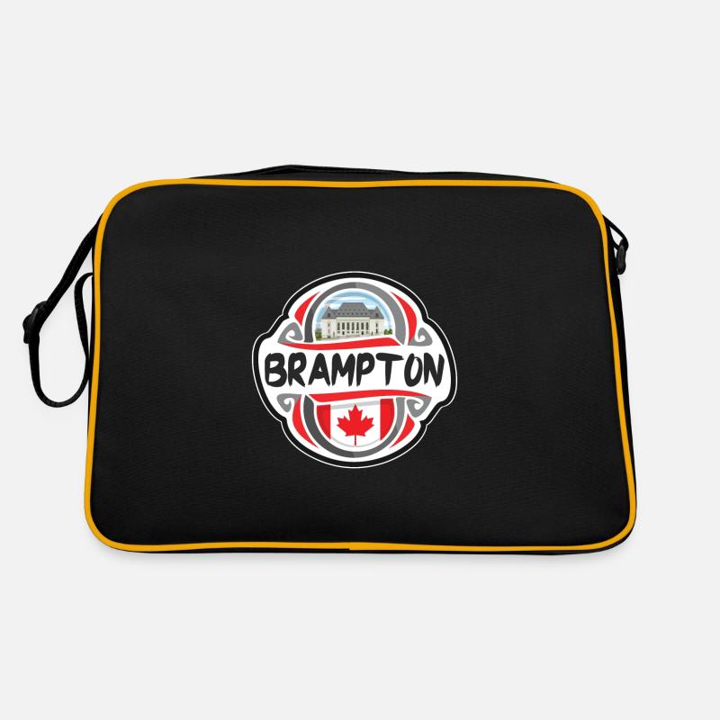 Brampton Kanada Flagge Abzeichen Reise Souvenir Stempel Retro Tasche