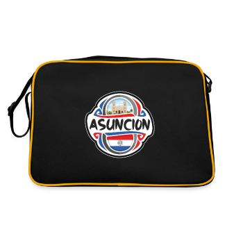 Asuncion Paraguay Drapeau Badge Souvenir de Voyage Timbre - Sac Retro - noir/or - Dos