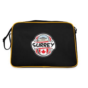 Surrey Kanada Flagge Abzeichen Reise Souvenir Stempel - Retro Tasche - Schwarz/Gold - Hinten