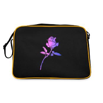 Silhouette de rose fleur coloré - Sac Retro - noir/or - Dos