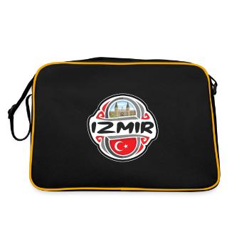 Izmir Turkey Flag Badge Travel Souvenir Stamp - Retro Bag - black/gold - Back