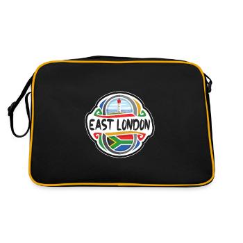 East London Afrique du Sud Drapeau Souvenir de Voyage Badg - Sac Retro - noir/or - Dos