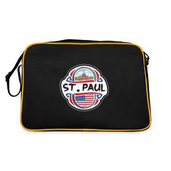 St. Paul USA Drapeau des États-Unis Souvenir de voyage Ba - Sac Retro - noir/or - Dos
