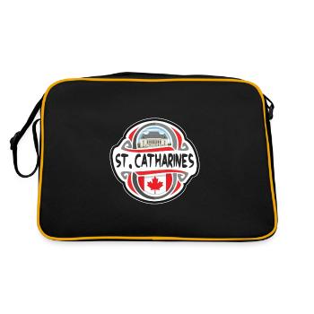 St. Catharines Canada Flagge Reise Souvenir Badge S - Retro Tasche - Schwarz/Gold - Hinten