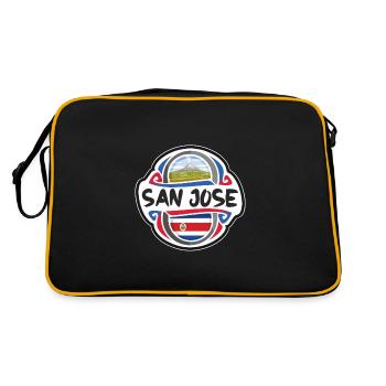 San Jose Costa Rica Flag Travel Souvenir Badge Sta - Retro Bag - black/gold - Back