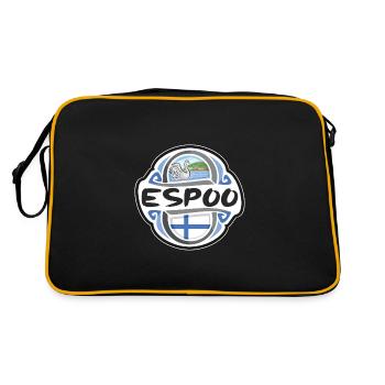 Espoo Finlande Drapeau Badge Souvenir de Voyage Timbre - Sac Retro - noir/or - Dos