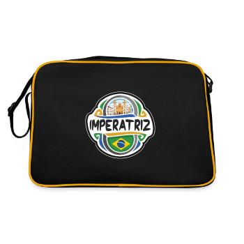 Imperatriz Brésil drapeau insigne voyage souvenir timbre - Sac Retro - noir/or - Dos