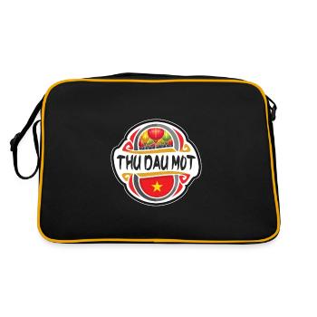 Thu Dau Mot Vietnam Flag Travel Souvenir Badge Sta - Retro Bag - black/gold - Back