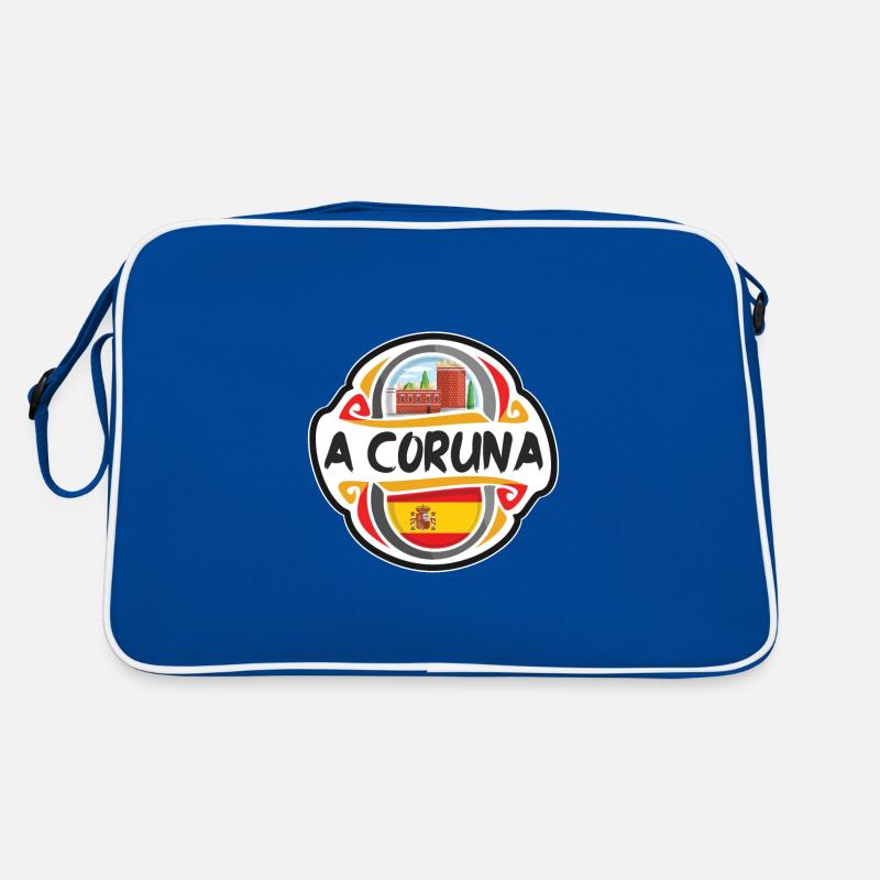 Eine Coruna Spanien Flagge Abzeichen Reise Souvenir Briefmarke Retro Tasche