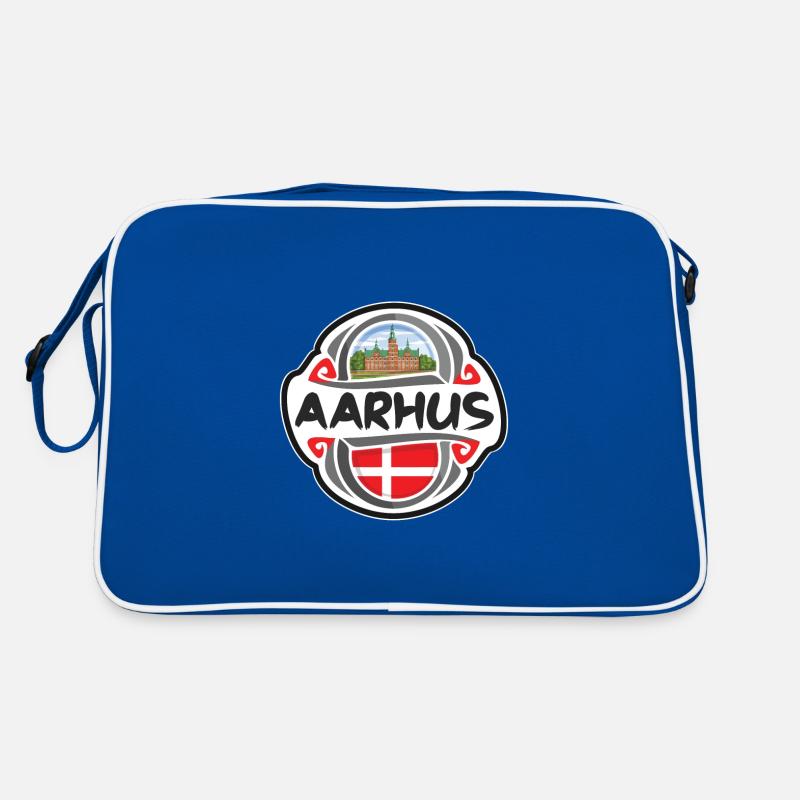 Aarhus Danemark Drapeau Badge Voyage Souvenir Timbre Sac Retro