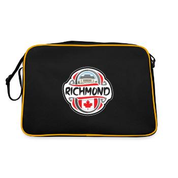 Richmond Kanada Flagge Abzeichen Reise Souvenir Stempel - Retro Tasche - Schwarz/Gold - Hinten