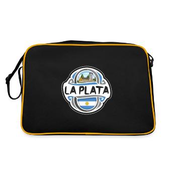 La Plata Argentine Drapeau Voyage Souvenir Badge Stam - Sac Retro - noir/or - Dos