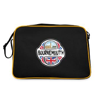 Bournemouth Royaume-Uni Drapeau du Royaume-Uni Souvenir de voyage - Sac Retro - noir/or - Dos