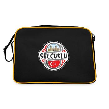 Selcuklu Türkei Flagge Abzeichen Reise Souvenir Stempel - Retro Tasche - Schwarz/Gold - Hinten