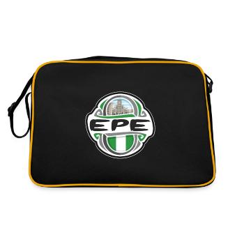 Epe Nigeria Flagge Abzeichen Reise Souvenir Briefmarke - Retro Tasche - Schwarz/Gold - Hinten