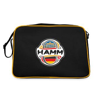 Hamm Allemagne Drapeau Badge Voyage Souvenir Timbre - Sac Retro - noir/or - Dos