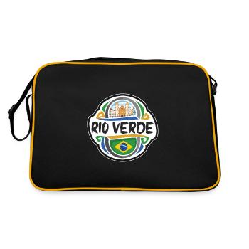 Rio Verde Brésil Drapeau Badge Voyage Souvenir Timbre - Sac Retro - noir/or - Dos