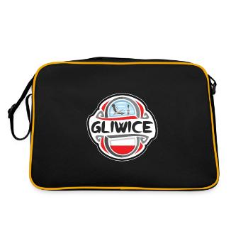 Gliwice Pologne Drapeau Badge Souvenir de Voyage Timbre Souvenir - Sac Retro - noir/or - Dos