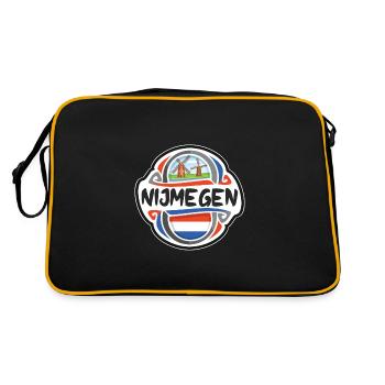 Nimègue Pays-Bas Drapeau Voyage Souvenir Badge St - Sac Retro - noir/or - Dos
