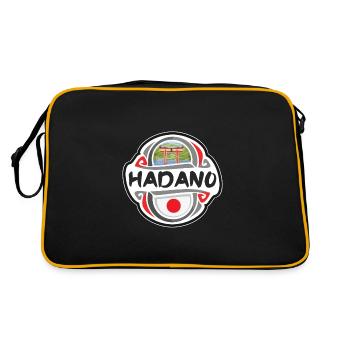 Hadano Japon Drapeau Badge Souvenir de Voyage Timbre - Sac Retro - noir/or - Dos