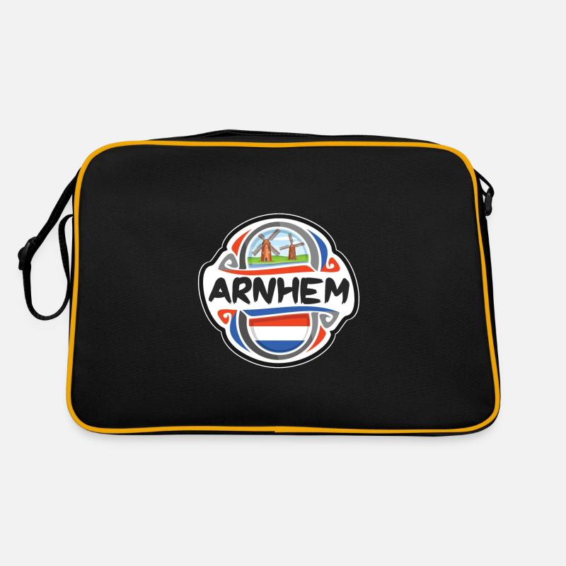Arnhem Pays-Bas Drapeau Voyage Souvenir Badge Stam Sac Retro