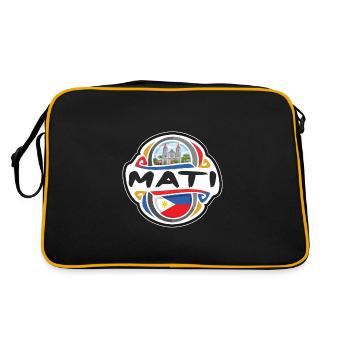 Mati Philippines Flag Badge Souvenir de Voyage Timbre - Sac Retro - noir/or - Dos