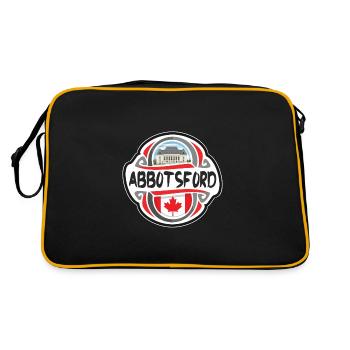 Abbotsford Canada Flagge Abzeichen Reise Souvenir Briefmarke - Retro Tasche - Schwarz/Gold - Hinten