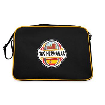 Dos Hermanas Espagne Drapeau Voyage Souvenir Badge Stam - Sac Retro - noir/or - Dos