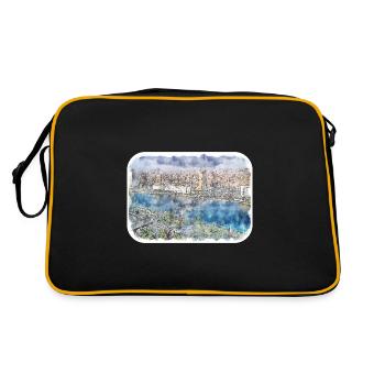 Le Caire Egypte Aquarelle Esquisse Dessinée Illustration - Sac Retro - noir/or - Dos