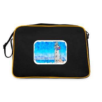 Habana Cuba Aquarelle Esquisse Dessinée Illustration - Sac Retro - noir/or - Dos