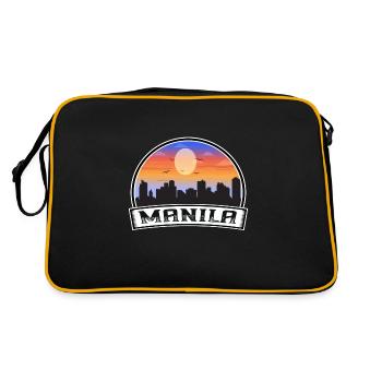 Manille Philippines Skyline Vintage Sunset Travel S - Sac Retro - noir/or - Dos