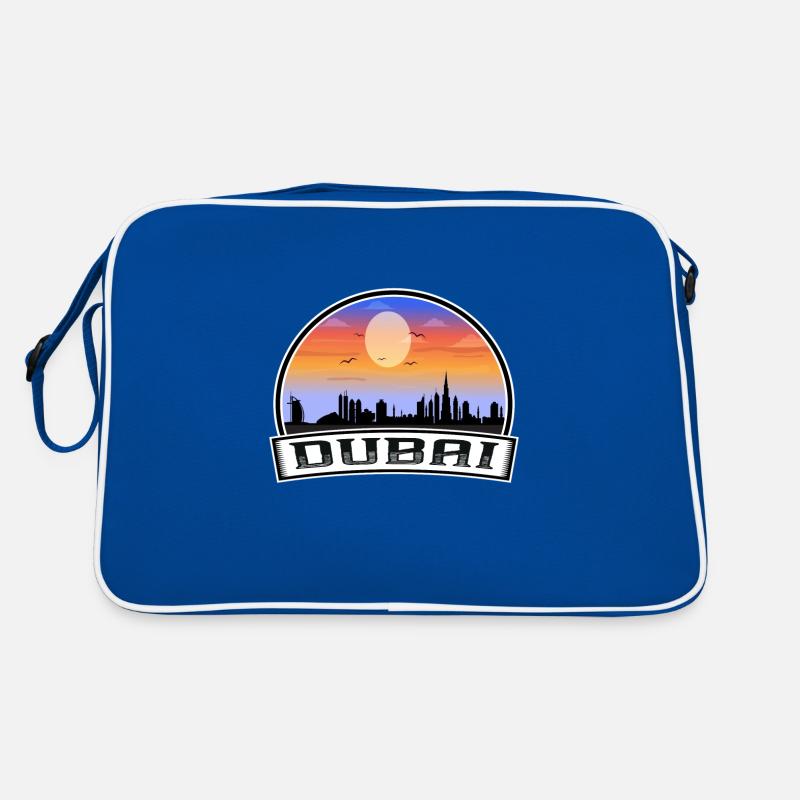 Dubaï Eau Skyline Vintage Sunset Souvenir de voyage Sac Retro