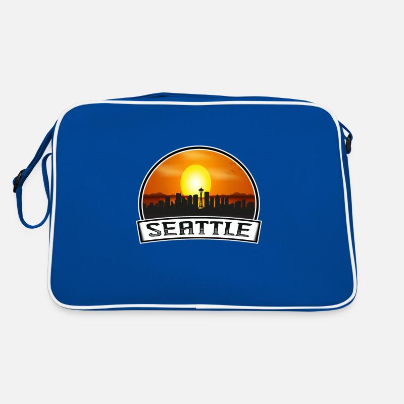 Seattle Washington États-Unis Skyline Vintage Sunset Sac Retro