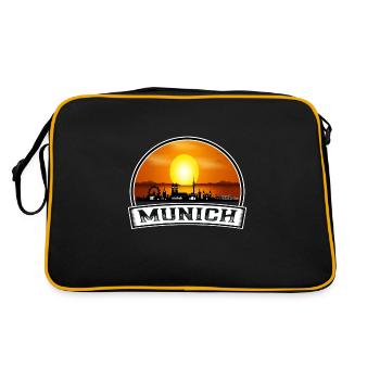 Munich Allemagne Skyline Vintage Sunset Travel Souve - Sac Retro - noir/or - Dos