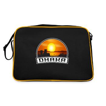 Dhaka Bangladesh Skyline Vintage Sunset Travel Sou - Retro Bag - black/gold - Back