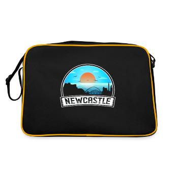 Newcastle Angleterre Skyline Vintage Sunset Travel So - Sac Retro - noir/or - Dos