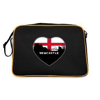 Newcastle Angleterre Flag Skyline Souvenir de voyage - Sac Retro - noir/or - Dos