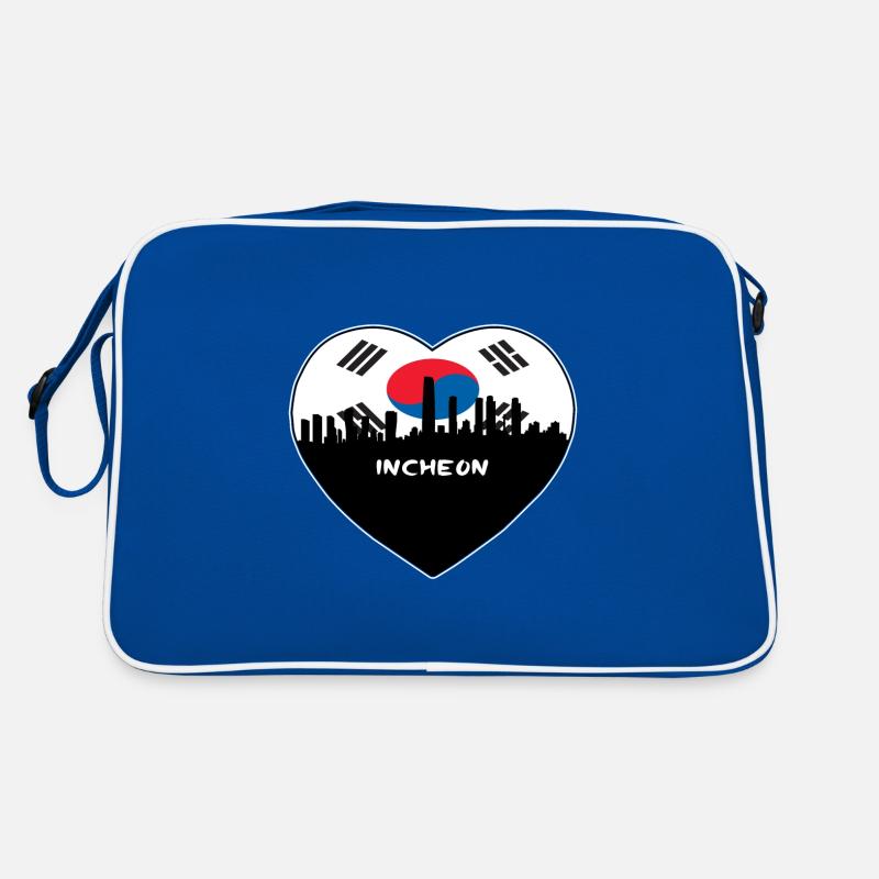 Incheon Corée du Sud Flag Skyline Souvenir de voyage Sac Retro