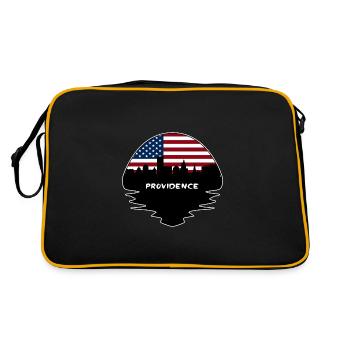 Providence Rhode Island États-Unis Flag Skyline Silhouett - Sac Retro - noir/or - Dos