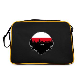 Lodz Pologne Drapeau Skyline Silhouette Travel - Sac Retro - noir/or - Dos