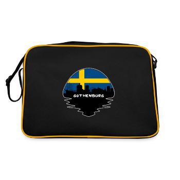Göteborg Suède Flag Skyline Silhouette Voyage - Sac Retro - noir/or - Dos