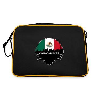 Ciudad Juarez Mexique Flag Skyline Silhouette Trave - Sac Retro - noir/or - Dos
