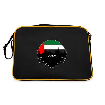 Dubai Uae Flag Skyline Silhouette Travel - Retro Bag - black/gold - Back