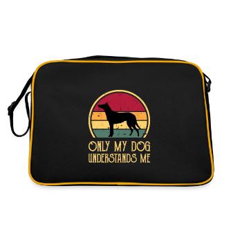 Collie Smooth Dog Lover Silhouette Vintage Sunset - Sac Retro - noir/or - Dos